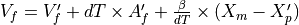 V_f = V'_f + dT \times A'_f + \frac{\beta}{dT} \times (X_m - X'_p)