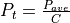 P_t = \frac {P_{ave}} {C}